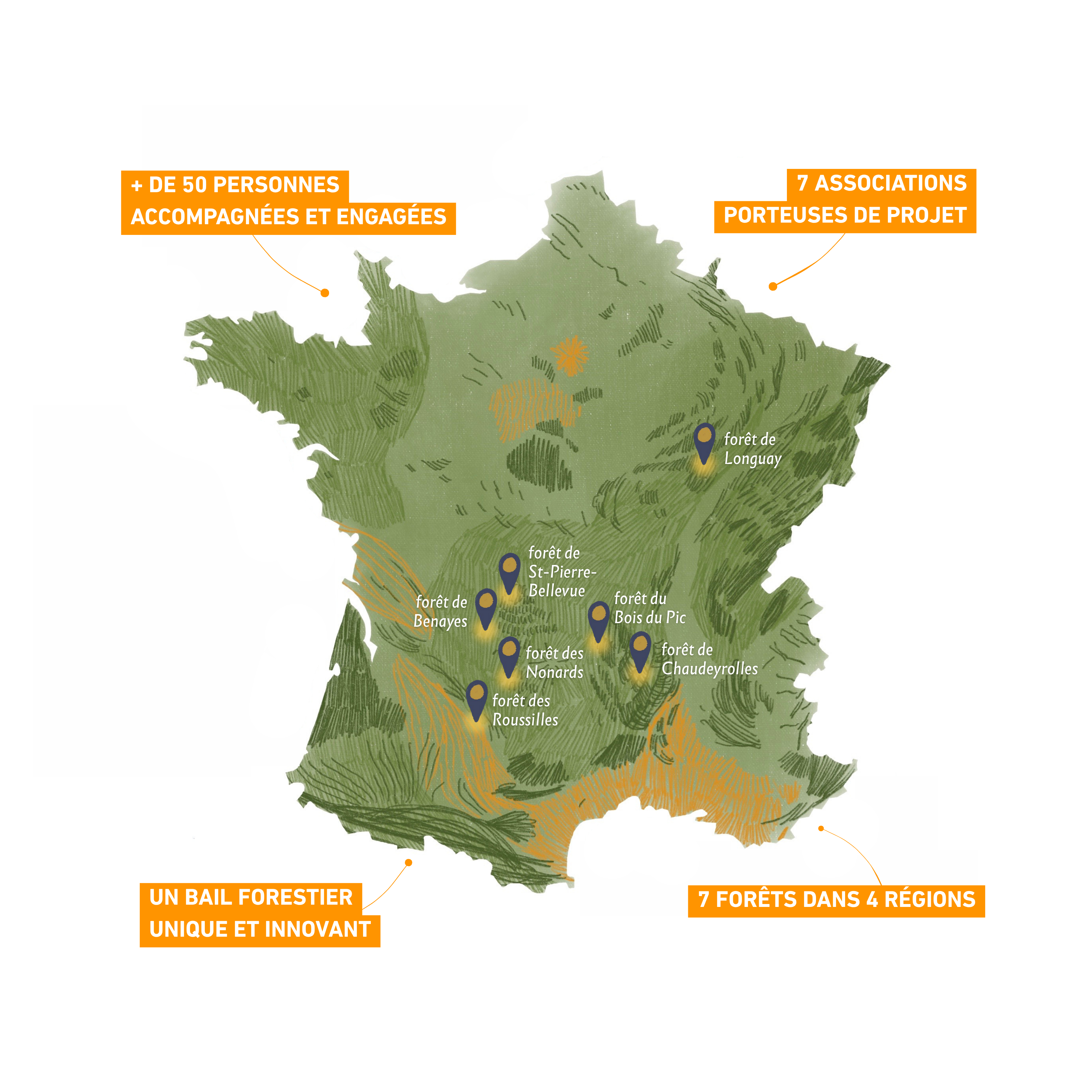 Carte des forêts